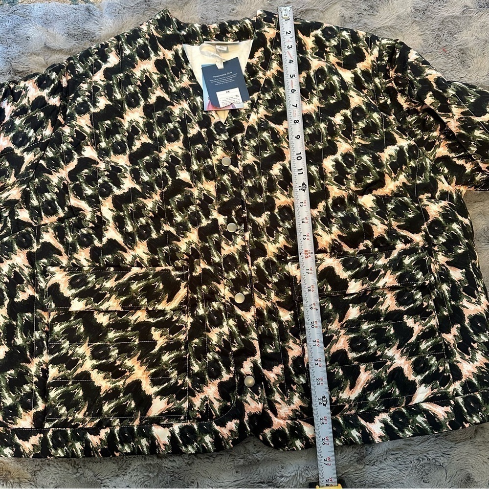 New NWT Rachel Comey Olive Green Leopard Print Cropped Quilted Jacket Size 2X - Picture 12 of 12